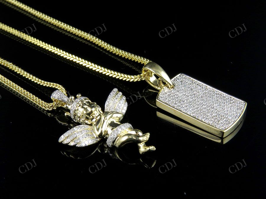 0.75 CTW VVS Moissanite Cherub Angel Pendant Hip Hop Pendent CustomDiamJewel