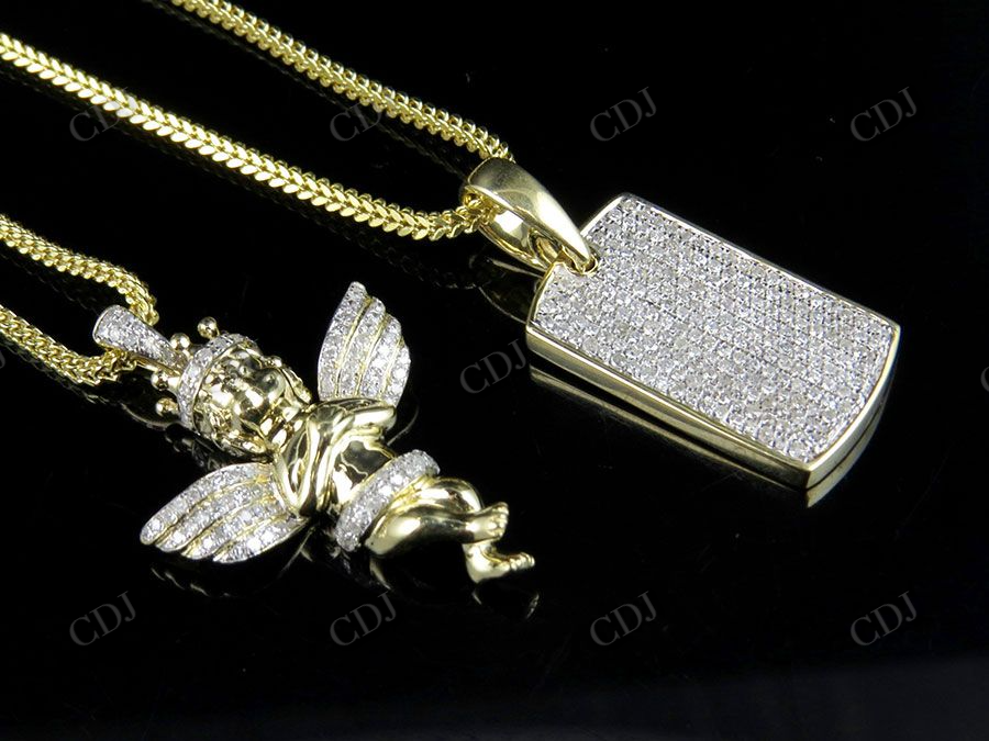 0.75 CTW VVS Moissanite Cherub Angel Pendant Hip Hop Pendent CustomDiamJewel
