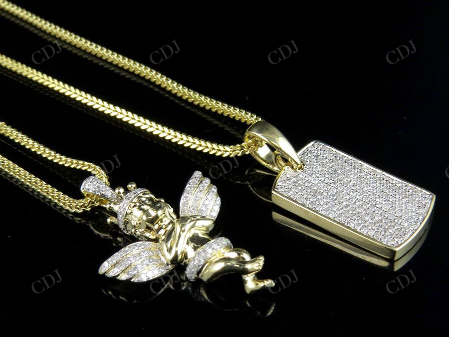 0.75 CTW VVS Moissanite Cherub Angel Pendant Hip Hop Pendent CustomDiamJewel