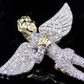 Sterling Silver Moissanite Genuine Diamond Angel pendant Hip Hop Pendent CustomDiamJewel