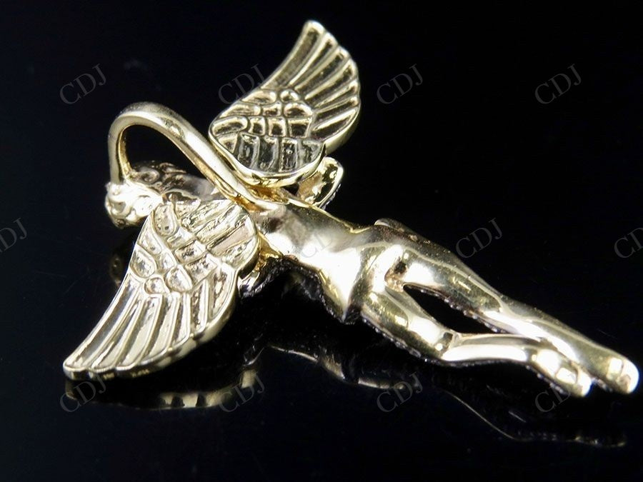 Sterling Silver Moissanite Genuine Diamond Angel pendant Hip Hop Pendent CustomDiamJewel