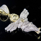 VVS Moissanite Two Tone Cherub Angel Pendant Chain Set Hip Hop Pendent CustomDiamJewel