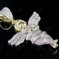 VVS Moissanite Two Tone Cherub Angel Pendant Chain Set Hip Hop Pendent CustomDiamJewel
