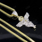 VVS Moissanite Two Tone Cherub Angel Pendant Chain Set Hip Hop Pendent CustomDiamJewel