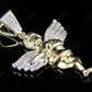 0.15 CTW sterling Silver Moissanite Two Tone Angel cherub Pendant Hip Hop Pendent CustomDiamJewel