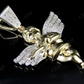 0.15 CTW sterling Silver Moissanite Two Tone Angel cherub Pendant Hip Hop Pendent CustomDiamJewel