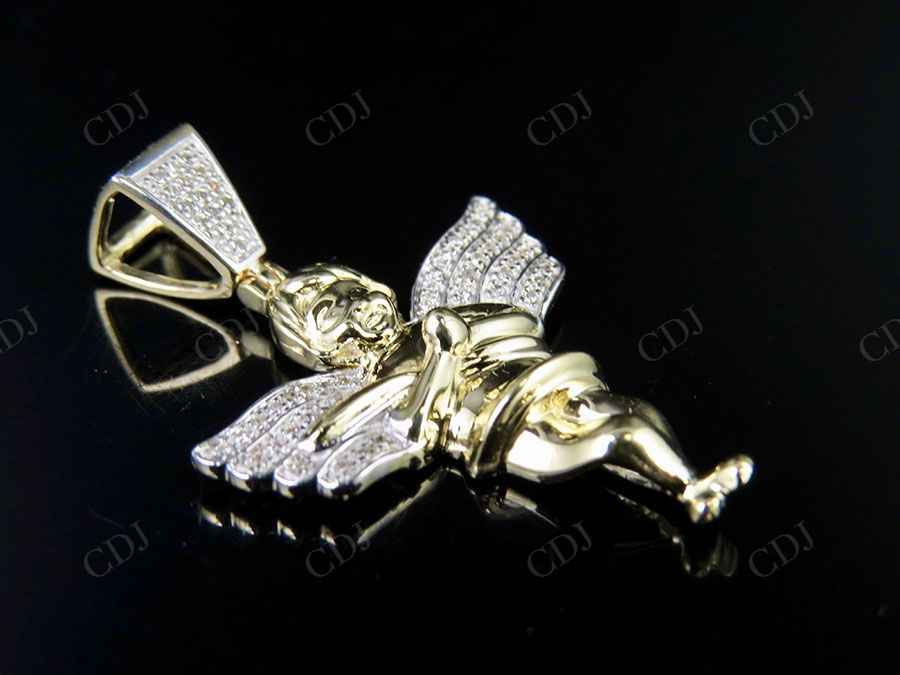 925 VVS Two Tone Moissanite Angel Cherub Pendant Hip Hop Pendent CustomDiamJewel