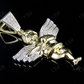 0.15 CTW sterling Silver Moissanite Two Tone Angel cherub Pendant Hip Hop Pendent CustomDiamJewel
