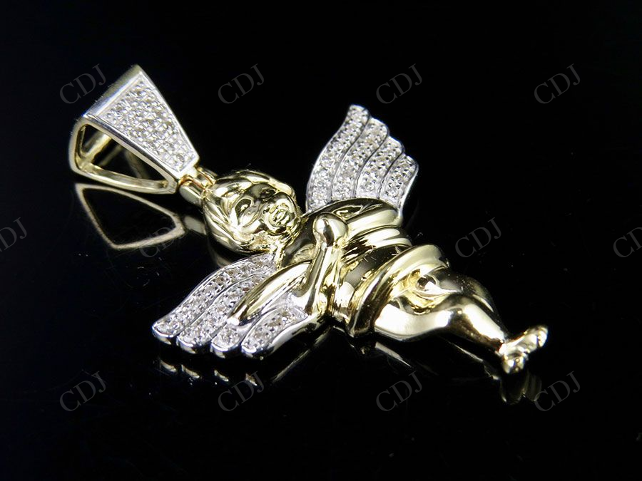 925 VVS Two Tone Moissanite Angel Cherub Pendant Hip Hop Pendent CustomDiamJewel