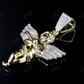 0.15 CTW sterling Silver Moissanite Two Tone Angel cherub Pendant Hip Hop Pendent CustomDiamJewel