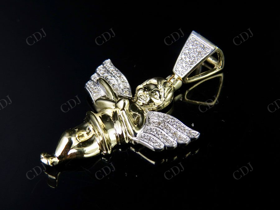 925 VVS Two Tone Moissanite Angel Cherub Pendant Hip Hop Pendent CustomDiamJewel
