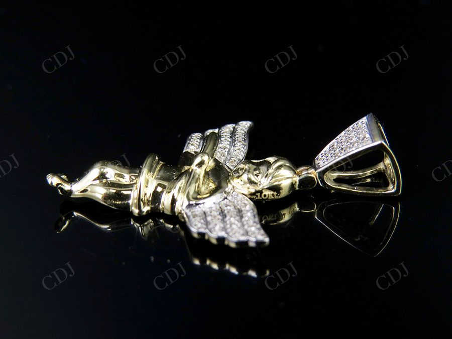 925 VVS Two Tone Moissanite Angel Cherub Pendant Hip Hop Pendent CustomDiamJewel