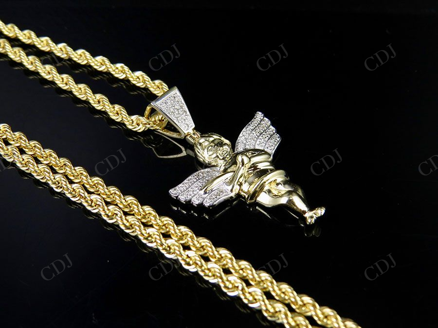 925 VVS Two Tone Moissanite Angel Cherub Pendant Hip Hop Pendent CustomDiamJewel