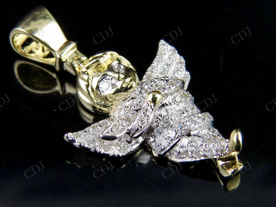 Iced Out VVS Moissanite Cherub Angel Charm Pendant Hip Hop Pendent CustomDiamJewel