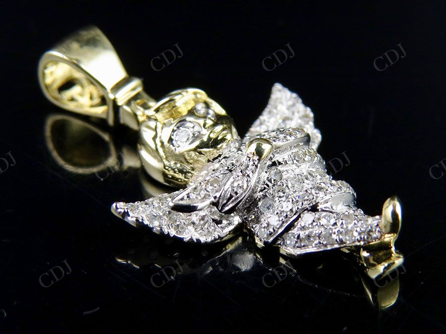 Iced Out VVS Moissanite Cherub Angel Charm Pendant Hip Hop Pendent CustomDiamJewel