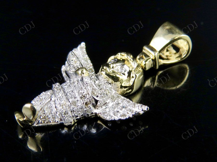 Iced Out VVS Moissanite Cherub Angel Charm Pendant Hip Hop Pendent CustomDiamJewel