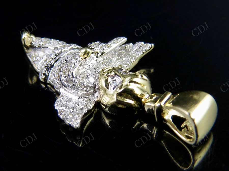 Iced Out VVS Moissanite Cherub Angel Charm Pendant Hip Hop Pendent CustomDiamJewel