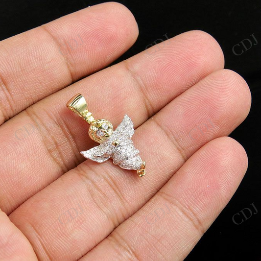 Iced Out VVS Moissanite Cherub Angel Charm Pendant Hip Hop Pendent CustomDiamJewel