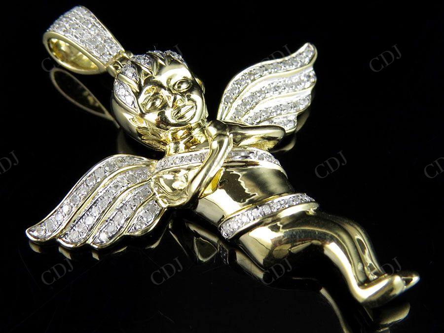 925 VVS Moissanite Praying Hands Angel Diamond Pendant Charm Hip Hop Pendent CustomDiamJewel