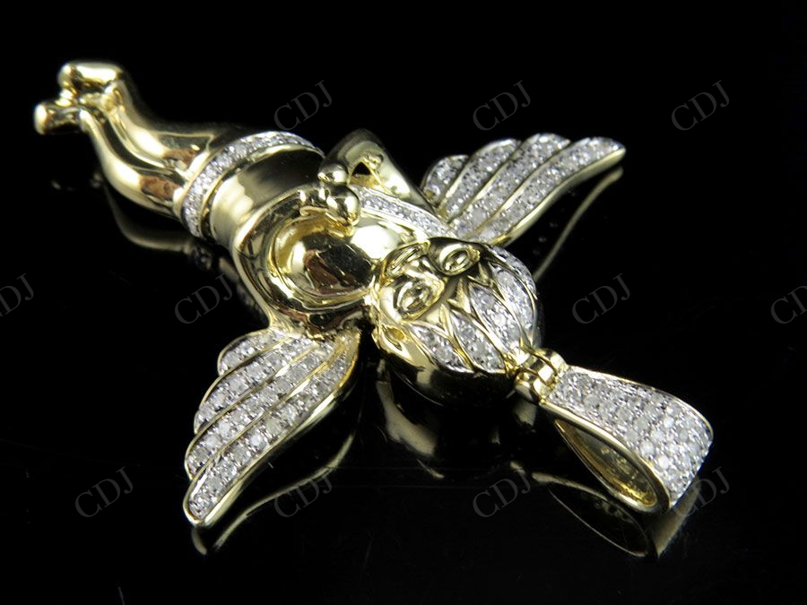 925 VVS Moissanite Praying Hands Angel Diamond Pendant Charm Hip Hop Pendent CustomDiamJewel