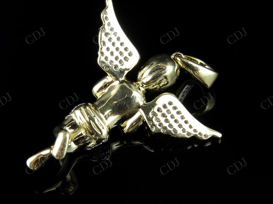 Sterling silver Moissanite Praying Angel Diamond Pendant Charm Hip Hop Pendent CustomDiamJewel