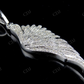 Sterling Silver Moissanite Angel Wing Diamond Pendant Charm Hip Hop Pendent CustomDiamJewel