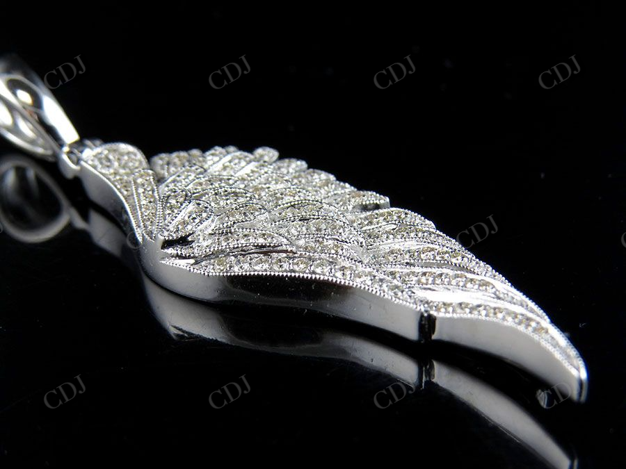 Sterling Silver Moissanite Angel Wing Diamond Pendant Charm Hip Hop Pendent CustomDiamJewel