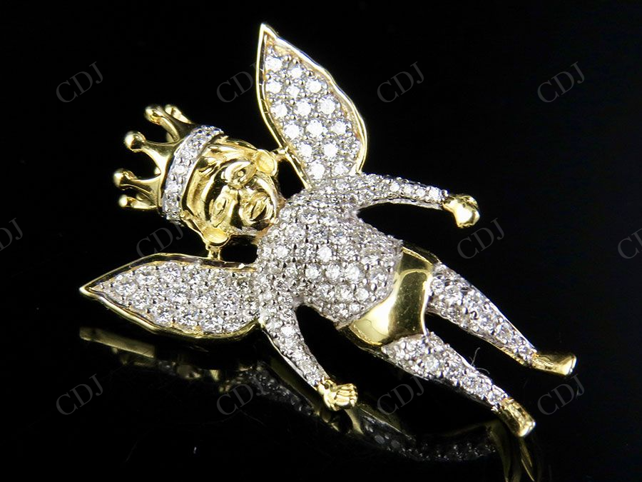 925 VVS Moissanite Angel Cherub Iced Pendant Hip Hop Pendent CustomDiamJewel