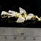 Two Tone VVS Moissanite Praying Hands Angel Diamond Pendant Charm Hip Hop Pendent CustomDiamJewel