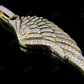 Sterling Silver Moissanite Single Angel Wing Diamond Pendant Charm Hip Hop Pendent CustomDiamJewel