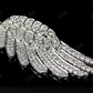 Sterling Silver Moissanite Single Angel Wing Charm Pendant Hip Hop Pendent CustomDiamJewel