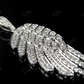 Sterling Silver Moissanite Single Angel Wing Charm Pendant Hip Hop Pendent CustomDiamJewel
