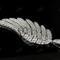 Sterling Silver Moissanite Single Angel Wing Charm Pendant Hip Hop Pendent CustomDiamJewel