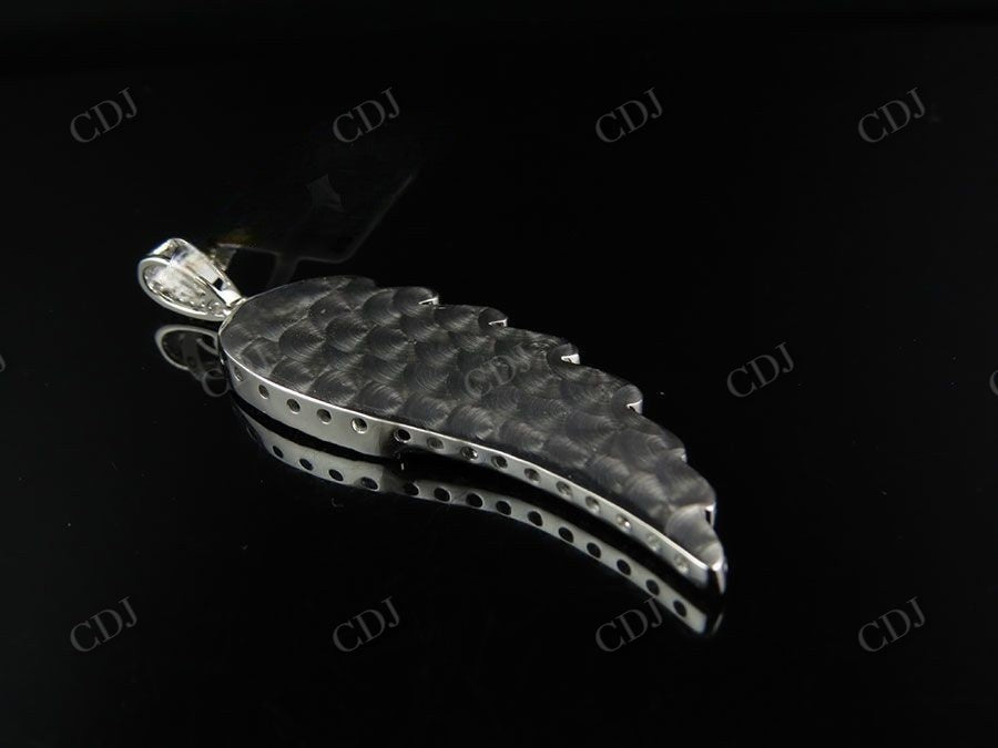 Sterling Silver Moissanite Single Angel Wing Charm Pendant Hip Hop Pendent CustomDiamJewel