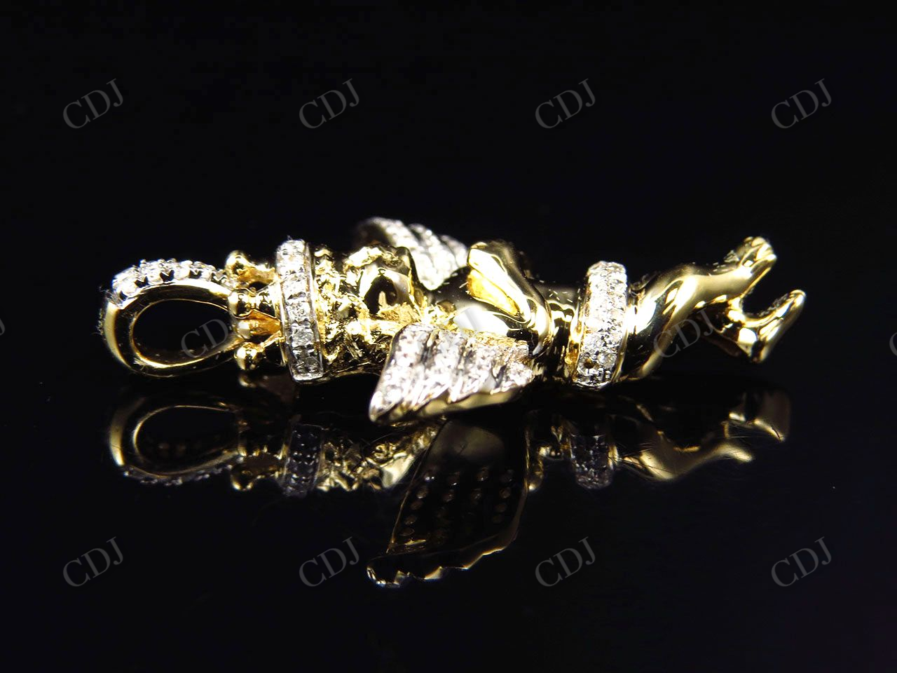 0.45 CTW VVS Moissanite Crowned Angel Pendant Hip Hop Pendent CustomDiamJewel
