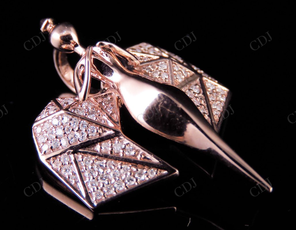 925 Sterling Silver Moissanite Real Diamond Angel Pendant Hip Hop Pendent CustomDiamJewel