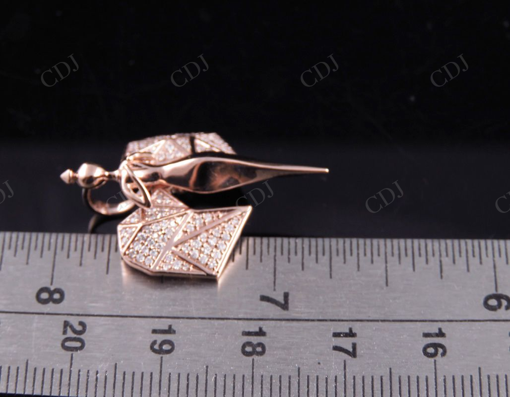 925 Sterling Silver Moissanite Real Diamond Angel Pendant Hip Hop Pendent CustomDiamJewel