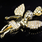 925 Sterling Silver Moissanite Simulated Diamond Angel Pendant Hip Hop Pendent CustomDiamJewel