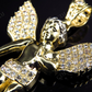 925 Sterling Silver Moissanite Simulated Diamond Angel Pendant Hip Hop Pendent CustomDiamJewel