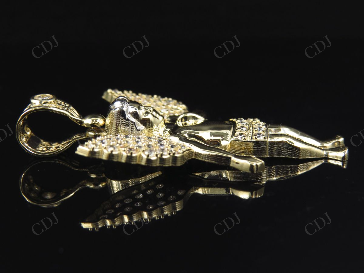 925 Sterling Silver Moissanite Simulated Diamond Angel Pendant Hip Hop Pendent CustomDiamJewel
