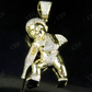 0.92 CTW 925 Sterling Silver Moissanite Angel Men's Charm Pendant Hip Hop Pendent CustomDiamJewel