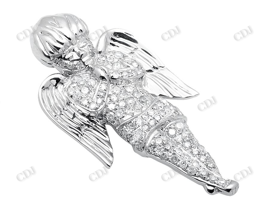 Sterling Silver Moissanite Praying Hands Angel Diamond Pendant Charm Hip Hop Pendent CustomDiamJewel