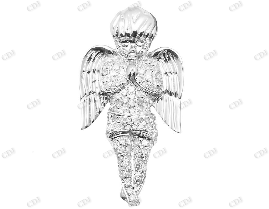 Sterling Silver Moissanite Praying Hands Angel Diamond Pendant Charm Hip Hop Pendent CustomDiamJewel