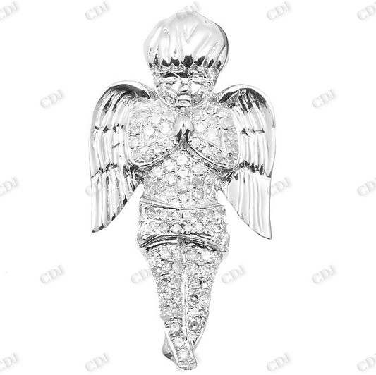 Sterling Silver Moissanite Praying Hands Angel Diamond Pendant Charm Hip Hop Pendent CustomDiamJewel