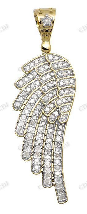 925 VVS Moissanite Single Angel Wing Diamond Pendant Charm Hip Hop Pendent CustomDiamJewel