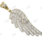 925 VVS Moissanite Single Angel Wing Diamond Pendant Charm Hip Hop Pendent CustomDiamJewel