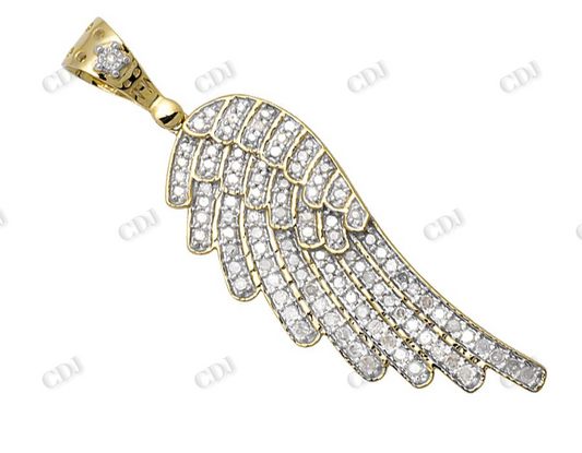 925 VVS Moissanite Single Angel Wing Diamond Pendant Charm Hip Hop Pendent CustomDiamJewel
