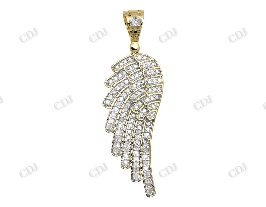 925 VVS Moissanite Single Angel Wing Diamond Pendant Charm Hip Hop Pendent CustomDiamJewel
