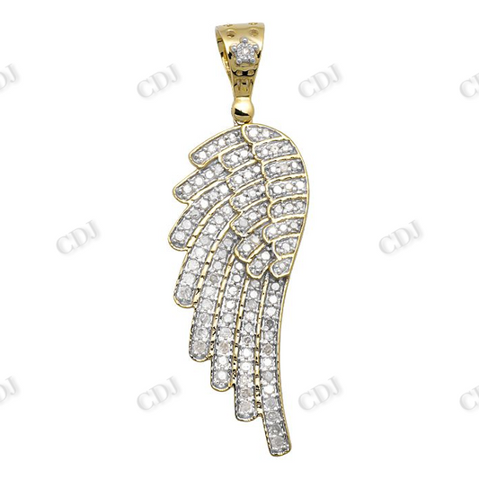 925 VVS Moissanite Single Angel Wing Diamond Pendant Charm Hip Hop Pendent CustomDiamJewel