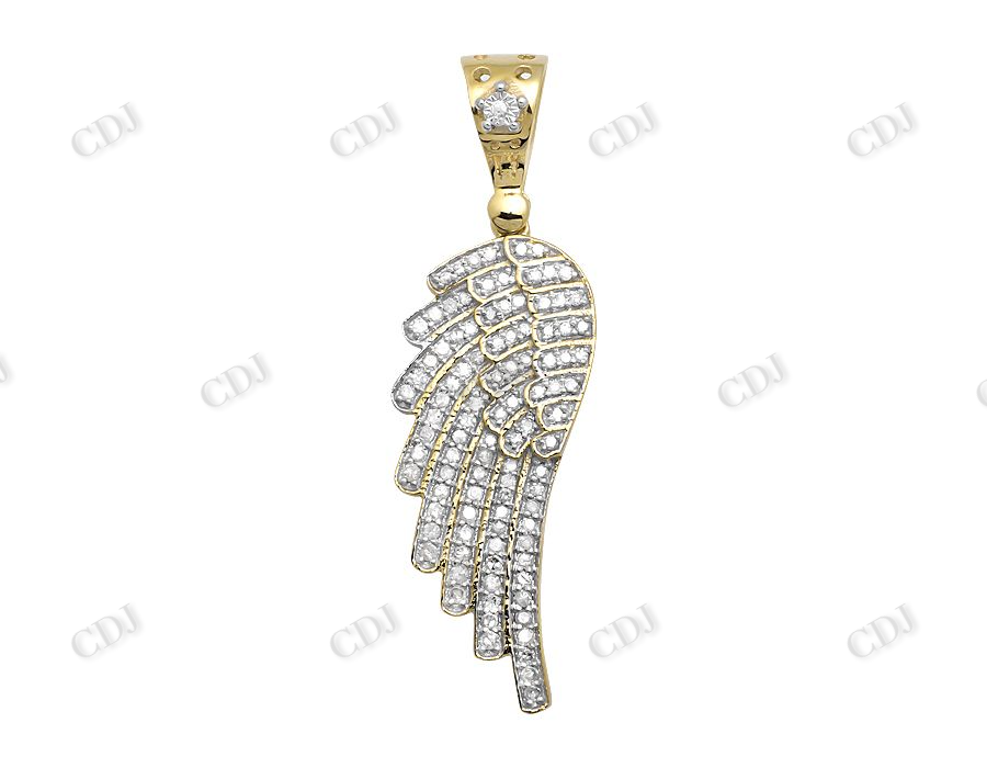 VVS Two Tone Moissanite Single Angel Wing Diamond Pendant Hip Hop Pendent CustomDiamJewel